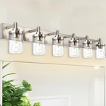 Tuluce 6-LIGHT Vanity Fixture Modern Bathroom Light, Brushed Nickel. Fixed Price $157.75.