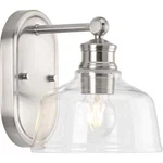 Progress Lighting Singleton 7.62 In. Nickel Vanity W/clear Glass Shade. Fixed Price $49.95.