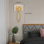Gold Crystal Wall Lamp Modern Luxury Mounted Indoor Lighting Fixture. Fixed Price $51.56.