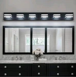 Jusheng 39 In. 6-LIGHT Matte Black Bathroom Led Vanity With Dimmable 5500K. Fixed Price $123.49.