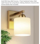 Mecgirn Gold Milk Glass Wall Sconces, 1 Pack Hardwired Indoor Light,. Fixed Price $39.00.