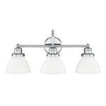 Capital Lighting Baxter Vanity, Chrome, Milk Glass 8303CH-128. Fixed Price $193.00.