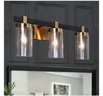Zevni 20 In. 3-LIGHT Modern Antique Brass Bathroom Vanity. Fixed Price $89.00.