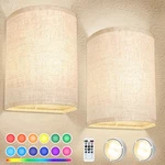 Battery Operated Wall Sconces Set Of Two, 18 Rgb Colors Stick Lights .... Fixed Price $45.09.