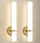 Led Dimming Wall Sconces 2 Packs Warm Lights Dimmable White Lampshade Bathroom. Fixed Price $44.99.