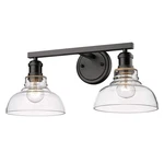 Golden Lighting Carver 2-LIGHT Matte Black Clear Glass Bath Vanity. Fixed Price $129.90.