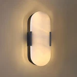 Doraimi Lighting 12" Natural Oval Alabaster Marble Bathroom Wall Sconce. Fixed Price $59.99.