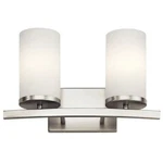 Kichler 45496NI Crosby 15" 2 Light Vanity Satin Opal Brushed Nickel. Fixed Price $60.00.