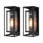 Mirrea 14 Classic Outdoor Wall Sconce Light In Matte Black Rectangular Metal. Fixed Price $100.84.