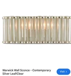 Bunny Williams Warwick 16" Wall Sconce By Currey And Company. Fixed Price $550.00.