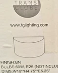 Trans Globe Lighting 1-LIGHT Semicircle Wall Sconce Brushed Nickel 60W E26. Fixed Price $15.00.
