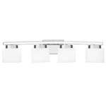 4-LIGHT Modern Chrome Vanity Fixture With White Glass Shade For Bathroo.... Fixed Price $137.69.