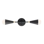 Black Satin Brass Two Light Wall Sconce From The Lovell Collection. Fixed Price $74.00.