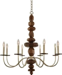Lassen 8-LIGHT Chandelier: Organic Design In Gold. Fixed Price $7419.00.