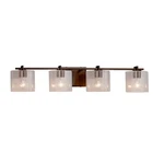 Justice Design Fusion Era 4-LT Bath, Oval/seeded/bz E26 FSN-8444-30-SEED-DBRZ. Fixed Price $312.00.