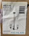 Kichler Hanging 3 Light Mini Chandelier Brushed Nickel Clear Seeded Glass. Fixed Price $50.95.