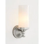 Pottery Barn Mercer Single Tube Sconce Satin Nickel Includes Milk Glass Shade. Fixed Price $107.77.