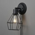 Industrial Matte Black Wall Sconce Cage Shade Light Fixure Plug Bulb Included. Fixed Price $14.99.