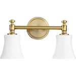 Quorum Rossington Light Vanity, Aged Brass/satin Opal 5122-2-80. Fixed Price $84.00.