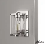 Hunter Astwood 1 Light Polished Nickel Wall Sconce Bathroom. Fixed Price $18.99.