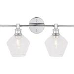 Wall Sconce Chrome Bathroom Or Dining Clear Glass Lamp Shades Light Fixture. Fixed Price $163.60.