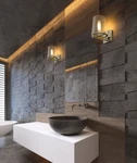 Restoration Hardware Pauillic Style Polished Nickel & Glass Wall Bath Sconce 9". Fixed Price $169.23.