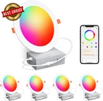 Smart Recessed Lighting Inch Rgbcw Color Changing 16W Led Downlights With Junc. Fixed Price $66.77.