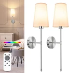 Niorsun Battery Operated Wall Sconce Set Of 2,BRUSHED Nickel Rechargeable 27IN. Fixed Price $59.90.