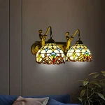 Tiffany Vanity 2 Light Fixture Vintage Stained Glass Wall Home Bathroom. Fixed Price $94.65.
