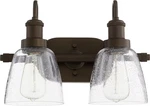 Quorum Transitional 2-LIGHT Bathroom Vanity In Oiled Bronze. Fixed Price $191.00.