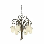 Art Nouveau Wrought Iron Metal 6 Glass Shade Chandelier Tribecca Kalco. Fixed Price $989.99.
