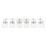 Innovations Lighting Pilaster Ii Sphere 6-LT 6" Bath, Pc/cg 423-6W-PC-G410-6CL. Fixed Price $804.32.