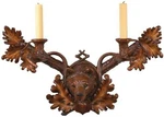 Bear Head Wall Sconce-rustic Lodge Candleholder. Fixed Price $495.00.