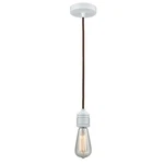 Innovations Winchester Bare Bulb Mini Pendant, White/brown Cord 100W-10BR-2W. Fixed Price $79.20.