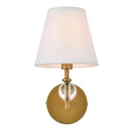 Living District Bethany 1-LIGHT Metal Bath Sconce Brass And White. Fixed Price $66.00.