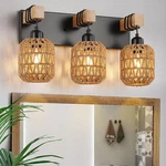 Bathroom Vanity Fixtures Rustic Style Wood 3-LIGHT, Black. Fixed Price $83.98.