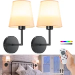 Battery Operated Wall Sconce Set Of 2 With Remote, 9 Colors For Home Decor. Fixed Price $65.99.