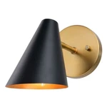 Vaxcel Pryce 4.75" Wall Light, Matte Black/satin Brass - W0438. Fixed Price $80.99.