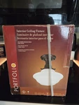 Portfolio Interior Ceiling Fixture Light # 97312 Oil Rubbed Bronze, Opal Glass. Fixed Price $48.99.