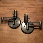 (2) 1 Pair Jh Lighting Like W-423 Round Sconce Swing Arm Wall Lights Oil Orb. Fixed Price $495.00.