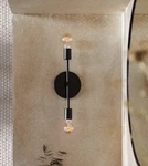 New Box West Elm Mobile 2 Light Wall Sconce Black Bronze -bulbs Not Included. Fixed Price $59.00.