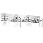 Espird Chrome Light Fixtures, 4 Bathroom Vanity With Clear Glass .... Fixed Price $197.18.