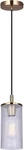Canarm Kinslea 1 Pendant Light, Gold Finish With Ribbed Glass Shade, Adjus. Fixed Price $56.74.
