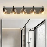 Letry 33IN 5-LIGHT Bathroom Vanity E26 Metal Glass Shade Mirror Wall Lamp. Fixed Price $75.00.