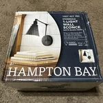 New Hampton Bay Stonedale 1-LIGHT Black Plug Hardwired Swing Arm Wall Lamp. Fixed Price $27.64.
