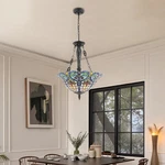 New Retro Stained Glass+iron Chandelier Pendant Lamp Dining Room Ceiling Light. Fixed Price $125.29.