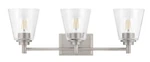 Hampton Bay Wakefield 22 In. 3-LIGHT Brushed Nickel Modern Wall Mount Sconce. Fixed Price $60.00.