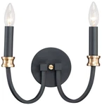 Maxim Charlton 8 3/4" High Black 2-LIGHT Wall Sconce. Fixed Price $84.00.