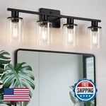 Litaddscen Matte Black Bathroom Fixtures Over MIRROR,4-LIGHT Vani. Fixed Price $70.99.