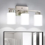 Fonmyim Brushed Nickel Bathroom Fixtures, 3-LIGHT,. Fixed Price $75.77.